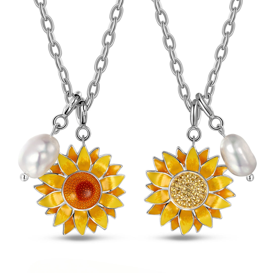 Golden Sunflower Pendant Necklace Colette