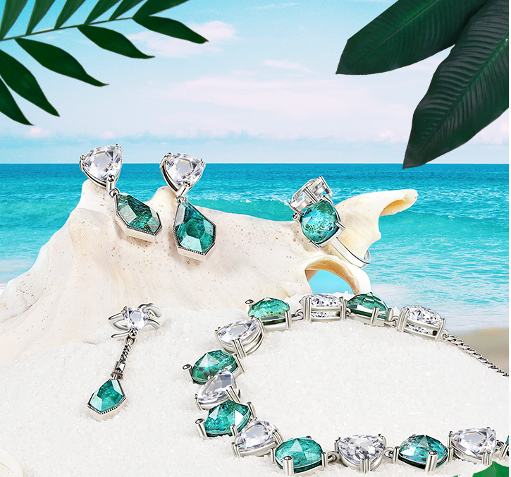 Malachite Crystal Earrings