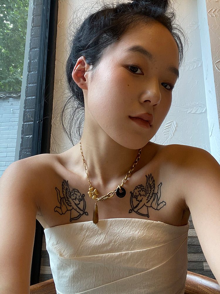 Golden Luck Clover Necklace