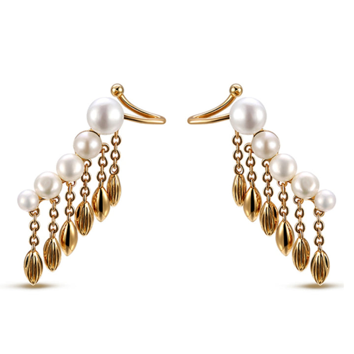 Golden Wheat and Pearl Earrings