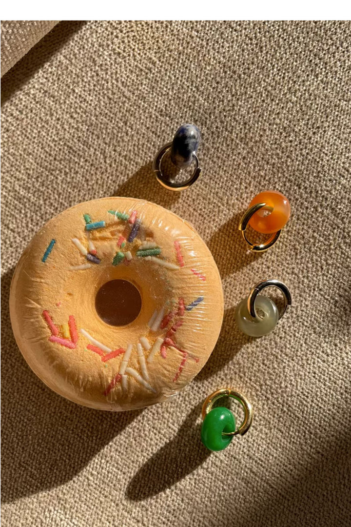 Emerald Donut Earrings 