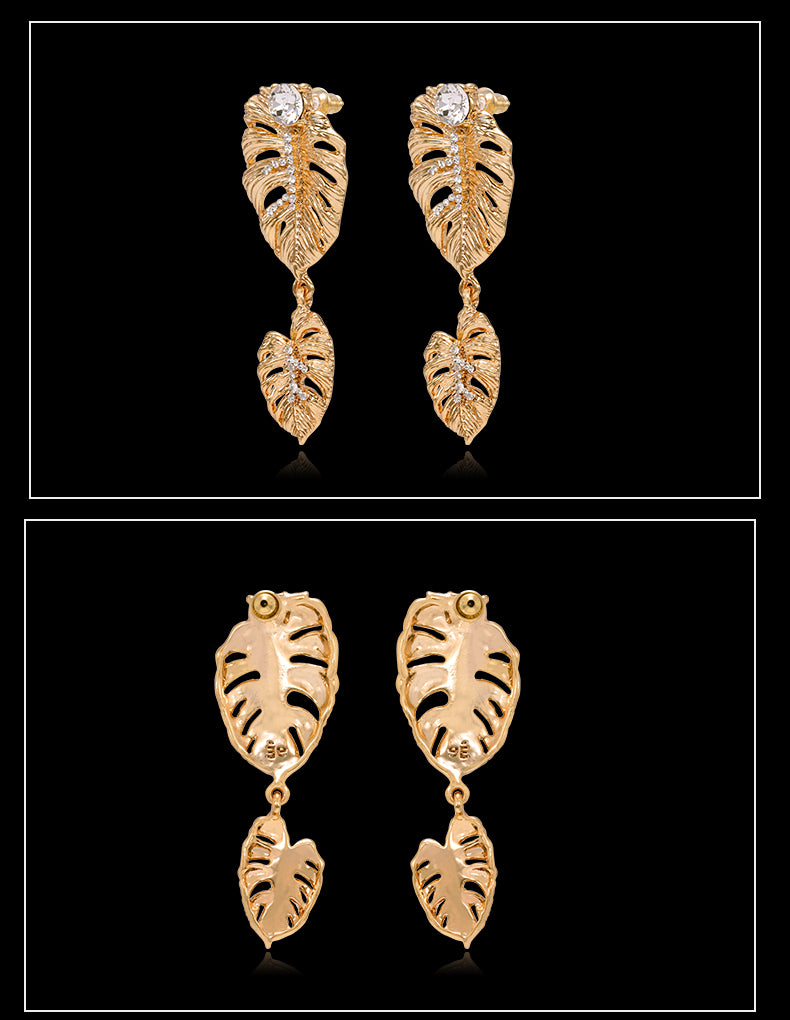 Double Leaves Earrings 